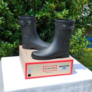 Hunter Original Refined Short Waterproof Rain Boot (Women) Sz US 8